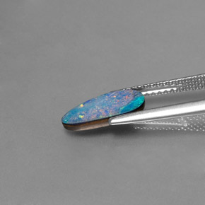 Dupleto de opala multicolorido natural 1,26ct, forma extravagante, opaco
