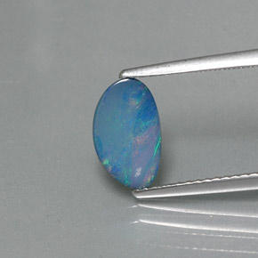 Dupleto de opala multicolorido natural 0,92ct, forma extravagante, opaco