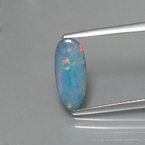 Dupleto de opala multicolorido natural 0,98ct, forma extravagante, opaco