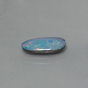 Dupleto de opala multicolorido natural 0,98ct, forma extravagante, opaco