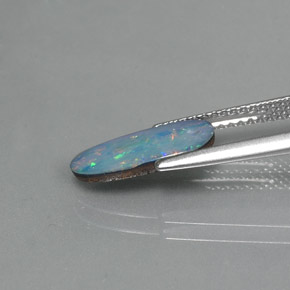Dupleto de opala multicolorido natural 0,98ct, forma extravagante, opaco