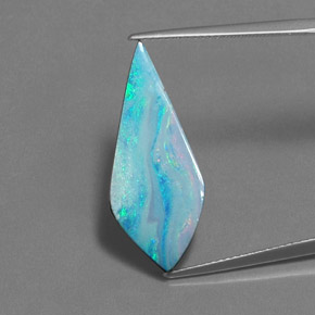 Dupleto de opala multicolorido natural 7,20ct, forma extravagante, opaco