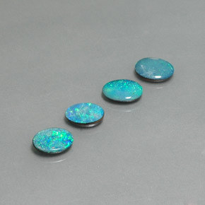 Pedras preciosas de dupleto de opala multicolorido natural de  ct, corte oval, opaco