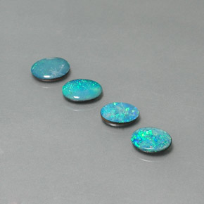 Pedras preciosas de dupleto de opala multicolorido natural de  ct, corte oval, opaco