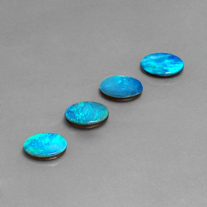 Pedras preciosas de dupleto de opala multicolorido natural de  ct, corte oval, opaco