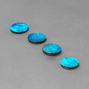Pedras preciosas de dupleto de opala multicolorido natural de  ct, corte oval, opaco
