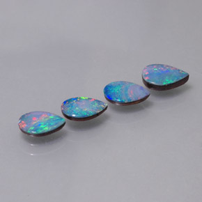 Pedras preciosas de dupleto de opala multicolorido natural de  ct, formato de pêra, opaco