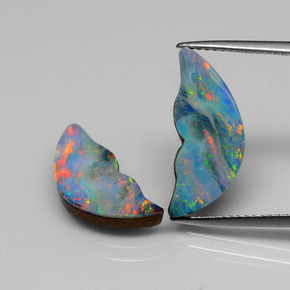 Pedras preciosas de dupleto de opala multicolorido natural de  ct, forma extravagante, opaco