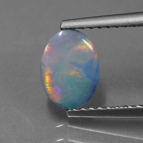 Opala Doublet Multicolorido Natural 0.69ct, oval, Opaco