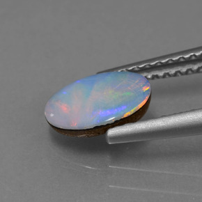Opala Doublet Multicolorido Natural 0.69ct, oval, Opaco