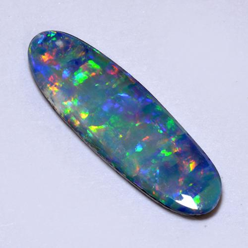 Opala Doublet Multicolorido Natural 1.63ct, Corte Oval, Opaco