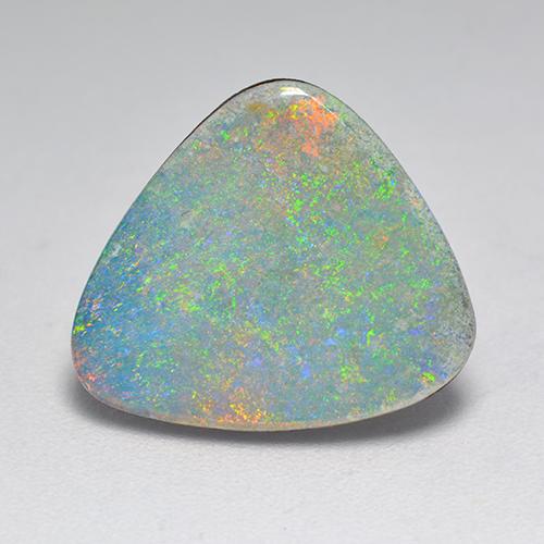 Dupleto de opala multicolorido natural 3,57ct, trillion, opaco