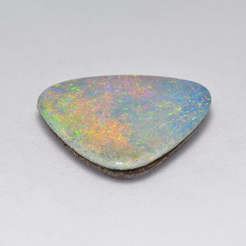 Dupleto de opala multicolorido natural 3,57ct, trillion, opaco