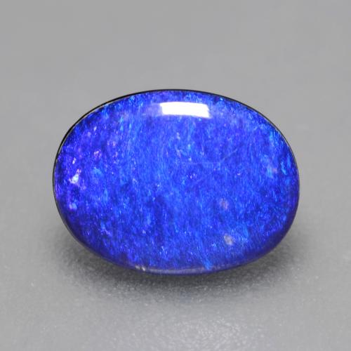 Dupleto de opala multicolorido natural 0,84ct, corte oval, opaco