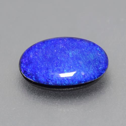Dupleto de opala multicolorido natural 0,84ct, corte oval, opaco
