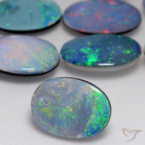 Opala Doublet Multicolorido Natural 0.88ct, oval, Opaco