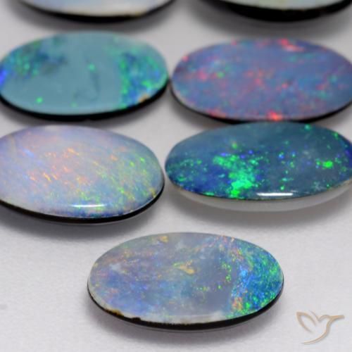 Opala Doublet Multicolorido Natural 0.88ct, oval, Opaco