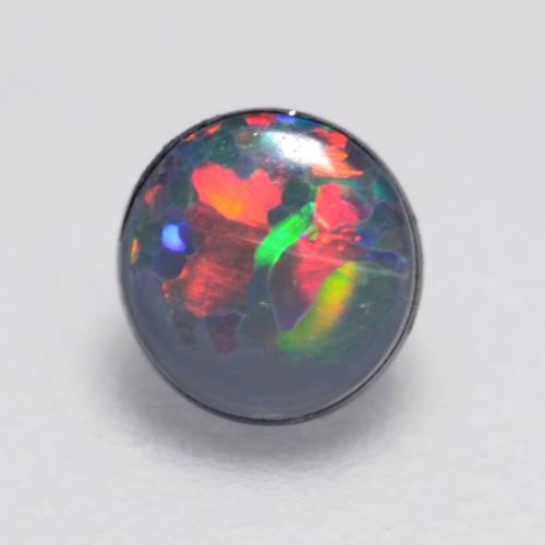 Opala Doublet Multicolorido Natural 0.12ct, Corte Redondo, Opaco