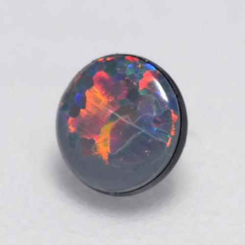 Opala Doublet Multicolorido Natural 0.12ct, Corte Redondo, Opaco