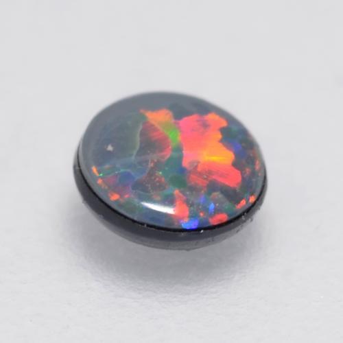 Opala Doublet Multicolorido Natural 0.12ct, Corte Redondo, Opaco