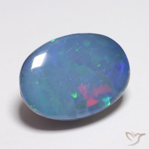 Opala Doublet Multicolorido Natural 2.91ct, oval, Opaco