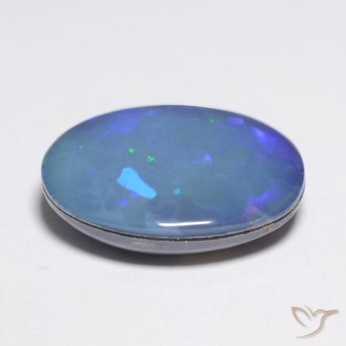 Opala Doublet Multicolorido Natural 2.91ct, oval, Opaco