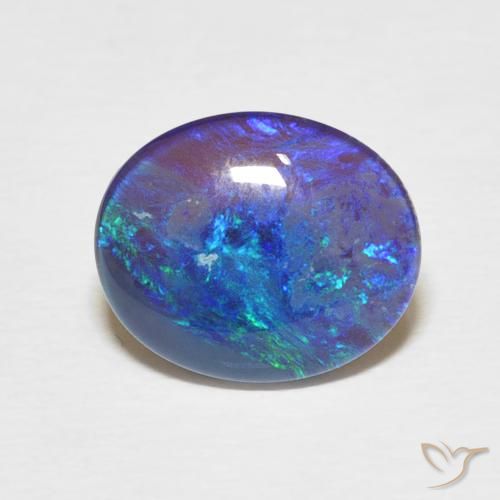 Dupleto de opala multicolorido natural 2,71ct, corte oval, opaco