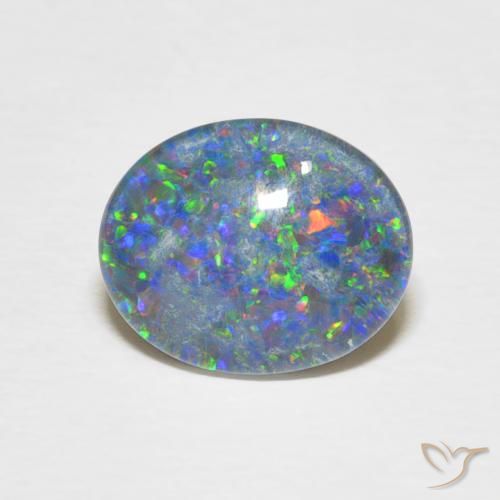 Opala Doublet Multicolorido Natural 2.12ct, Corte Oval, Opaco