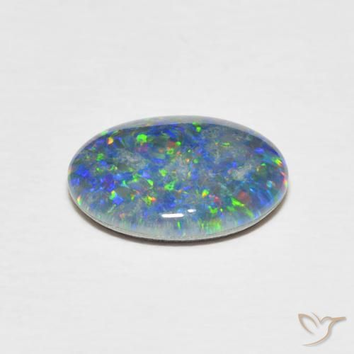 Opala Doublet Multicolorido Natural 2.12ct, Corte Oval, Opaco
