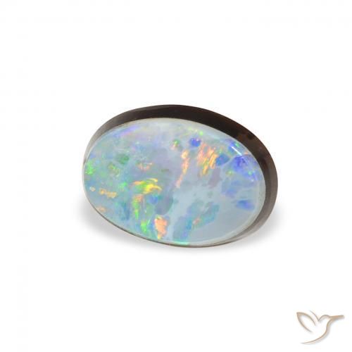 Opala Doublet Multicolorido Natural 0.99ct, oval, Opaco