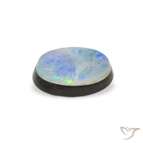 Opala Doublet Multicolorido Natural 0.99ct, oval, Opaco
