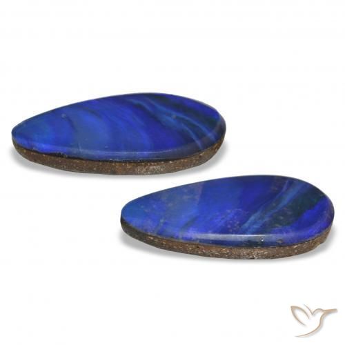 Pedras preciosas de Opala Doublet Multicolor Azul Verde natural de 3.19 ct, Formato de pêra, Opaco