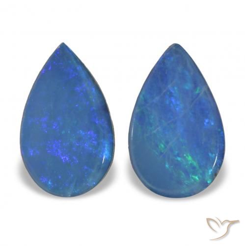 1.17ctw Multicolorido Opala Doublet, Formato de pêra, Opaco