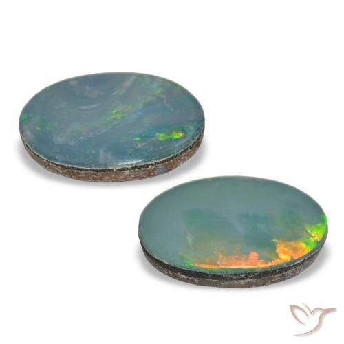 Pedras preciosas de Opala Doublet Multicolorido natural de 2.05 ct, oval, Opaco