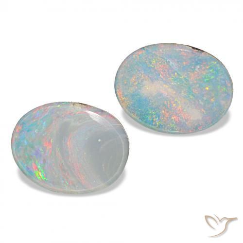 Pedras preciosas de Opala Doublet Multicolorido natural de 2.15 ct, oval, Opaco