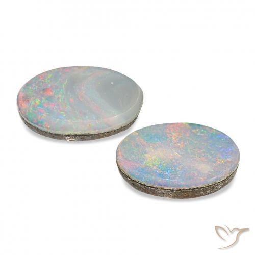 Pedras preciosas de Opala Doublet Multicolorido natural de 2.15 ct, oval, Opaco