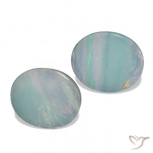 Pedras preciosas de Opala Doublet Multicolorido natural de 4.14 ct, oval, Opaco