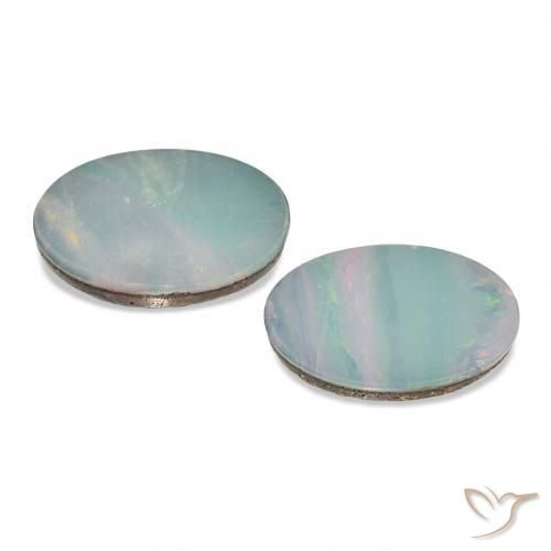 Pedras preciosas de Opala Doublet Multicolorido natural de 4.14 ct, oval, Opaco