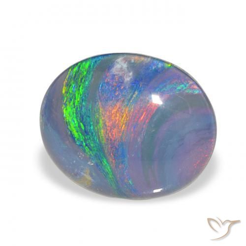 Opala Triplet Multicolorido Natural 3.00ct, oval, Opaco