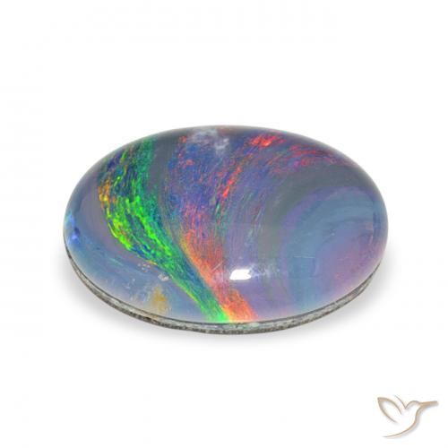 Opala Triplet Multicolorido Natural 3.00ct, oval, Opaco