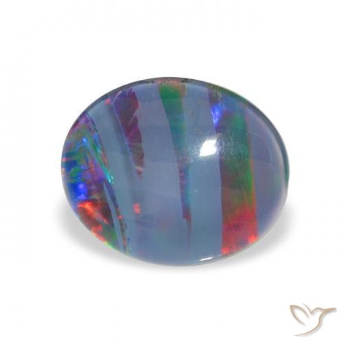 Opala Triplet Multicolorido Natural 2.25ct, oval, Opaco