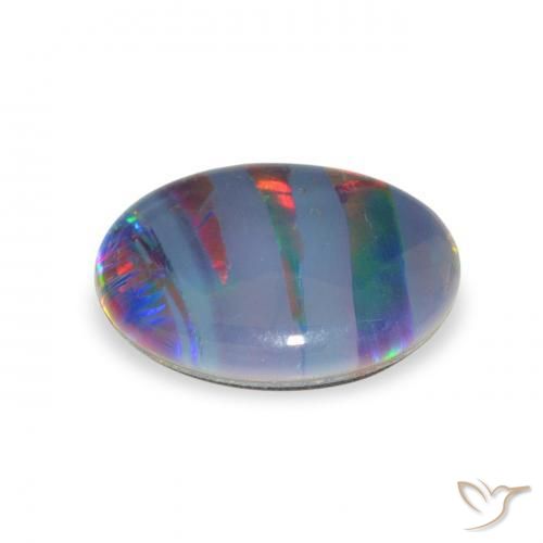 Opala Triplet Multicolorido Natural 2.25ct, oval, Opaco