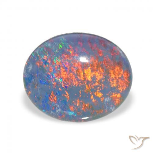 3.01ct Natural Multicolorido Opala Triplet, oval, Opaco