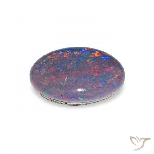 Opala Triplet Multicolorido Natural 2.40ct, oval, Opaco