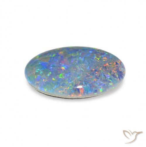 Opala Triplet Multicolorido Natural 3.36ct, oval, Opaco
