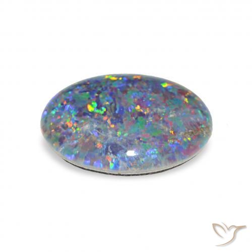Opala Triplet Multicolorido Natural 2.83ct, oval, Opaco