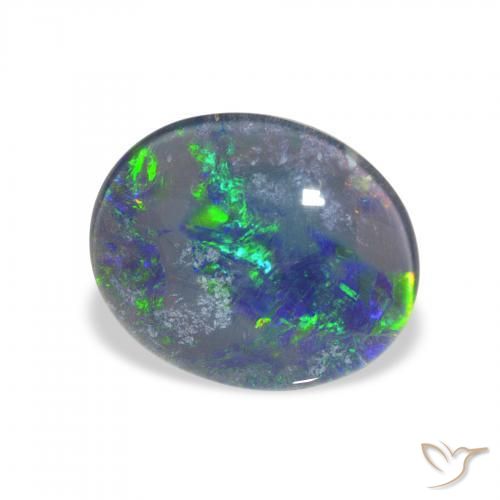 Opala Triplet Multicolorido Natural 2.85ct, oval, Opaco