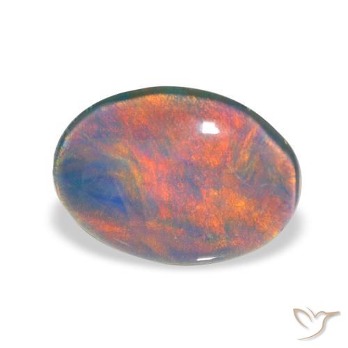 Opala Triplet Multicolorido Natural 3.48ct, oval, Opaco