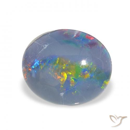 Opala Triplet Multicolorido Natural 2.54ct, oval, Opaco