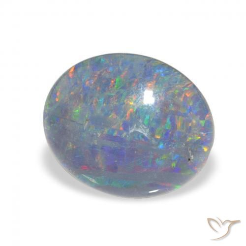Opala Triplet Multicolorido Natural 3.00ct, oval, Opaco